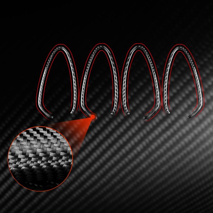 Set di 4 adesivi decorativi in fibra di carbonio per la maniglia interna della portiera dell'auto, per SEAT Leon 2005-2012, lato guidatore sinistro e destro., Inner Door Handle Panel