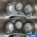 Set di 2 adesivi decorativi in fibra di carbonio per la cornice del tachimetro dell'auto, compatibili con SEAT Leon 2005-2012, lato guidatore (sinistro e destro)., Speedometer Surrounded Panel