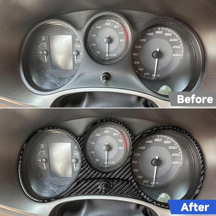 Set di 2 adesivi decorativi in fibra di carbonio per la cornice del tachimetro dell'auto, compatibili con SEAT Leon 2005-2012, lato guidatore (sinistro e destro)., Speedometer Surrounded Panel