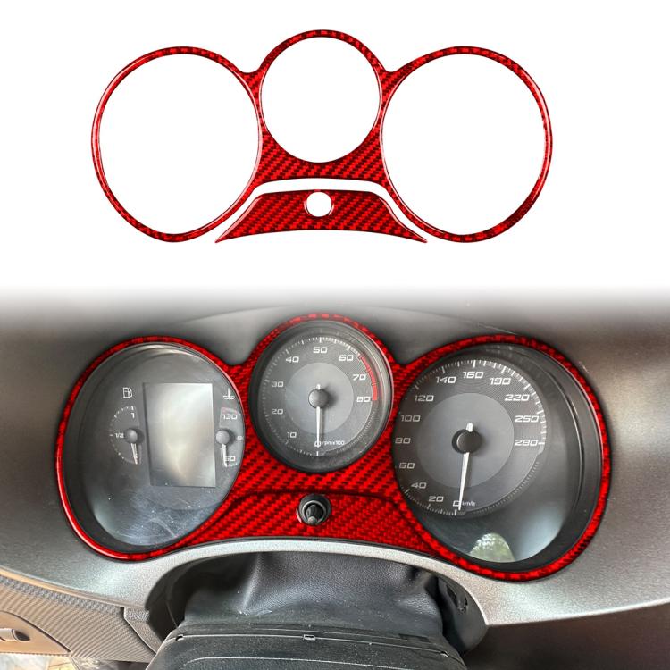 Set di 2 adesivi decorativi in fibra di carbonio per la cornice del tachimetro dell'auto, compatibili con SEAT Leon 2005-2012, lato guidatore (sinistro e destro)., Speedometer Surrounded Panel