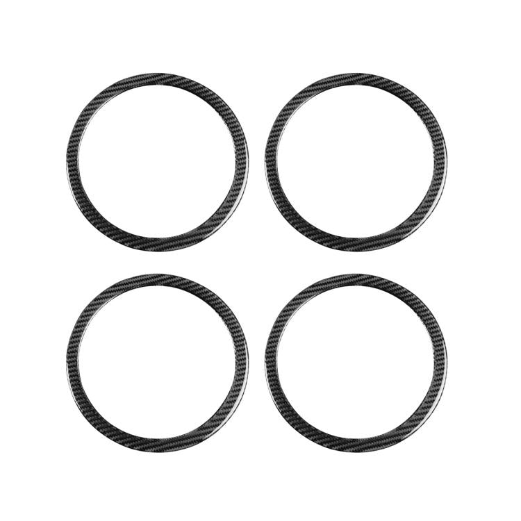 Set di 4 adesivi decorativi in fibra di carbonio per anello del clacson della portiera dell'auto, per SEAT Leon 2005-2012, lato guidatore sinistro e destro., Door Horn Ring