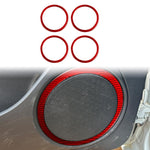 Set di 4 adesivi decorativi in fibra di carbonio per anello del clacson della portiera dell'auto, per SEAT Leon 2005-2012, lato guidatore sinistro e destro., Door Horn Ring