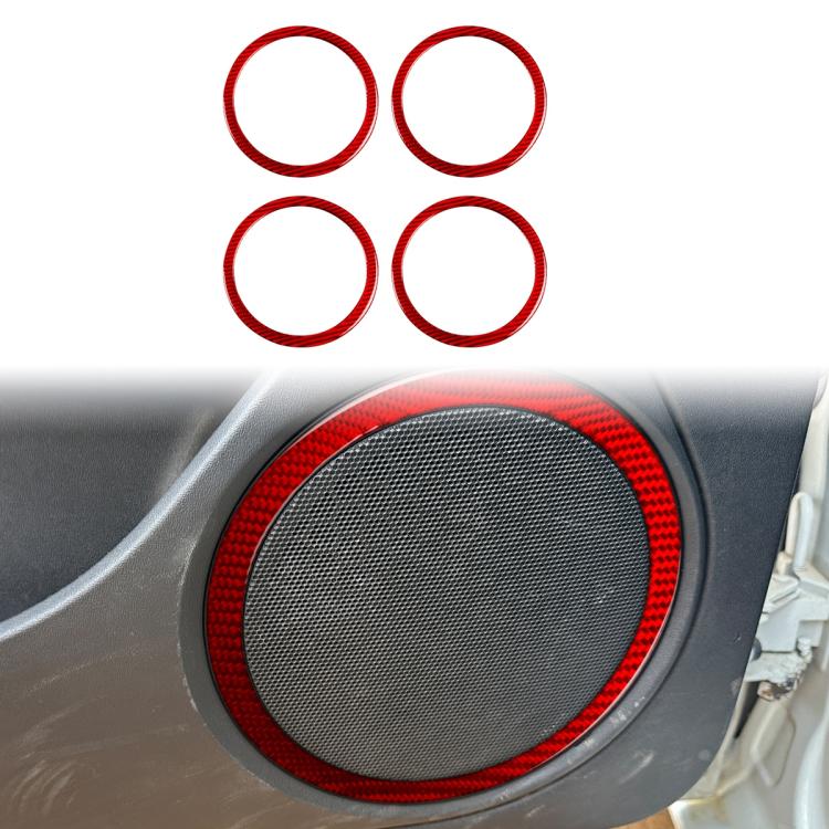 Set di 4 adesivi decorativi in fibra di carbonio per anello del clacson della portiera dell'auto, per SEAT Leon 2005-2012, lato guidatore sinistro e destro., Door Horn Ring