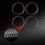 Set di 4 adesivi decorativi in fibra di carbonio per anello del clacson della portiera dell'auto, per SEAT Leon 2005-2012, lato guidatore sinistro e destro., Door Horn Ring