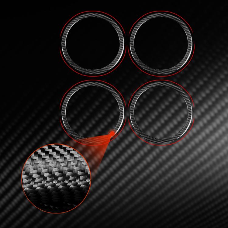 Set di 4 adesivi decorativi in fibra di carbonio per anello del clacson della portiera dell'auto, per SEAT Leon 2005-2012, lato guidatore sinistro e destro., Door Horn Ring