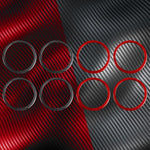 Set di 4 adesivi decorativi in fibra di carbonio per anello del clacson della portiera dell'auto, per SEAT Leon 2005-2012, lato guidatore sinistro e destro., Door Horn Ring