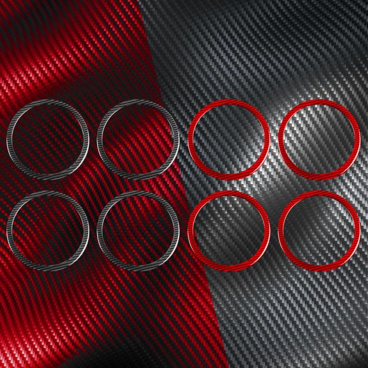 Set di 4 adesivi decorativi in fibra di carbonio per anello del clacson della portiera dell'auto, per SEAT Leon 2005-2012, lato guidatore sinistro e destro., Door Horn Ring