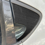 Set di 2 adesivi decorativi triangolari in fibra di carbonio per lunotto posteriore dell'auto, per SEAT Leon 2005-2012, lato guidatore sinistro e destro., Rear Triangle Window