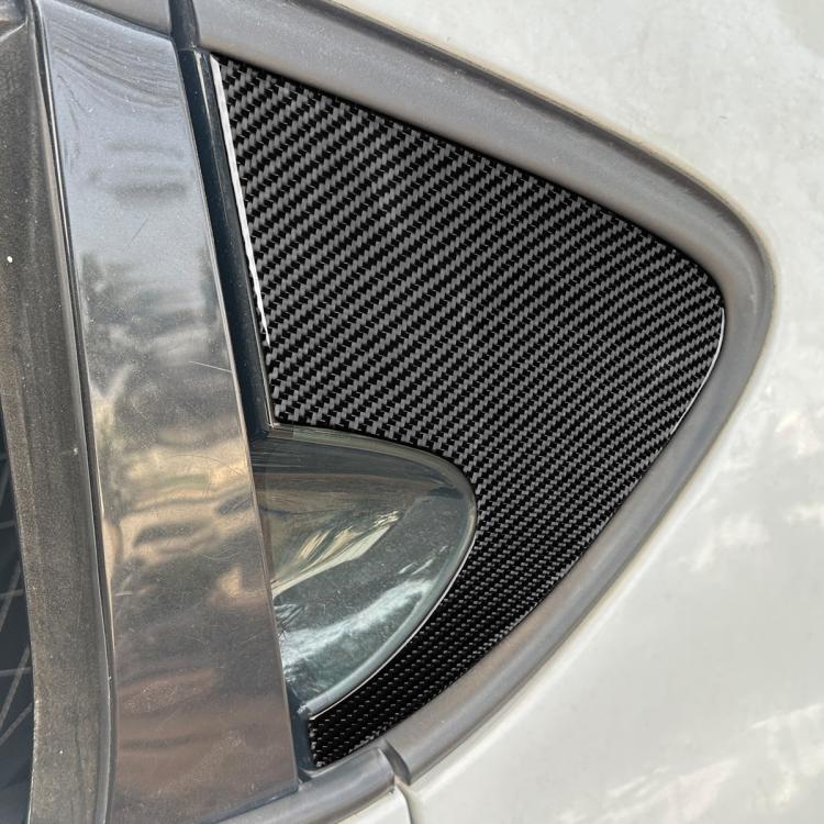 Set di 2 adesivi decorativi triangolari in fibra di carbonio per lunotto posteriore dell'auto, per SEAT Leon 2005-2012, lato guidatore sinistro e destro., Rear Triangle Window