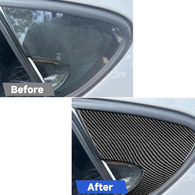 Set di 2 adesivi decorativi triangolari in fibra di carbonio per lunotto posteriore dell'auto, per SEAT Leon 2005-2012, lato guidatore sinistro e destro., Rear Triangle Window