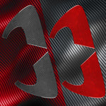 Set di 2 adesivi decorativi triangolari in fibra di carbonio per lunotto posteriore dell'auto, per SEAT Leon 2005-2012, lato guidatore sinistro e destro., Rear Triangle Window