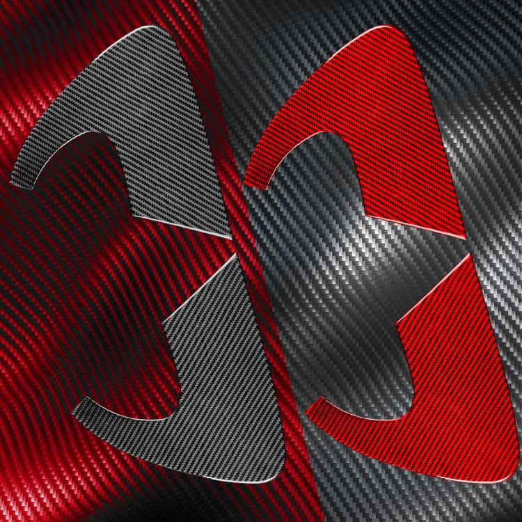 Set di 2 adesivi decorativi triangolari in fibra di carbonio per lunotto posteriore dell'auto, per SEAT Leon 2005-2012, lato guidatore sinistro e destro., Rear Triangle Window