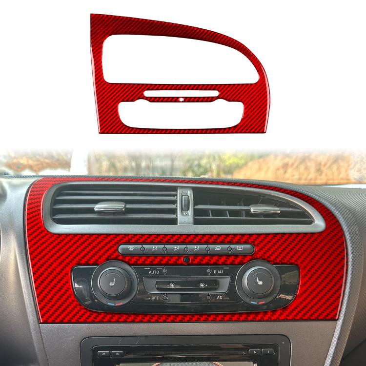 Adesivo decorativo in fibra di carbonio per pannello del climatizzatore della console centrale dell'auto per SEAT Leon 2005-2012, Center Console Air Conditioner Panel, Left Driver, Center Console Air Conditioner Panel, Right Driver