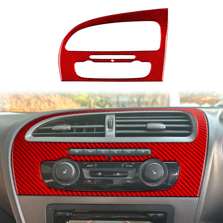 Adesivo decorativo in fibra di carbonio per pannello del climatizzatore della console centrale dell'auto per SEAT Leon 2005-2012, Center Console Air Conditioner Panel, Left Driver, Center Console Air Conditioner Panel, Right Driver