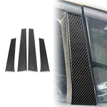 Set di 4 adesivi decorativi in fibra di carbonio per montante B auto, compatibili con SEAT Leon 2005-2012, con colla a goccia, lato guidatore sinistro e destro., B Pillar