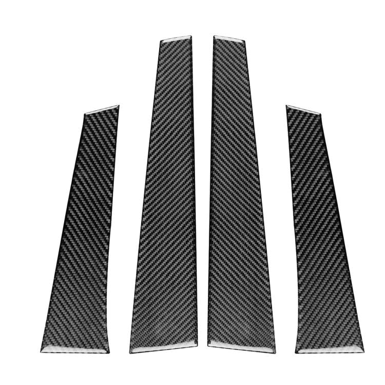 Set di 4 adesivi decorativi in fibra di carbonio per montante B auto, compatibili con SEAT Leon 2005-2012, con colla a goccia, lato guidatore sinistro e destro., B Pillar