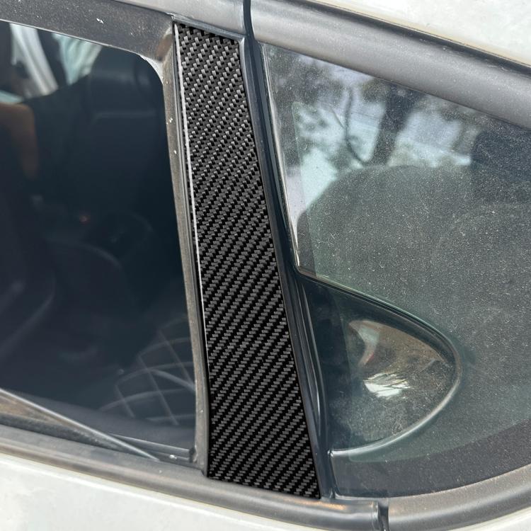 Set di 4 adesivi decorativi in fibra di carbonio per montante B auto, compatibili con SEAT Leon 2005-2012, con colla a goccia, lato guidatore sinistro e destro., B Pillar