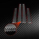 Set di 4 adesivi decorativi in fibra di carbonio per montante B auto, compatibili con SEAT Leon 2005-2012, con colla a goccia, lato guidatore sinistro e destro., B Pillar