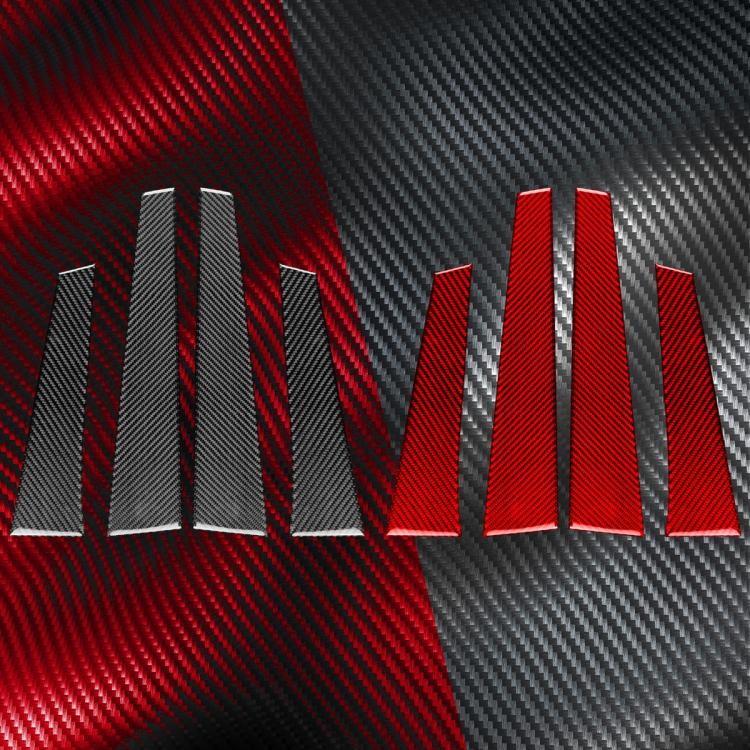 Set di 4 adesivi decorativi in fibra di carbonio per montante B auto, compatibili con SEAT Leon 2005-2012, con colla a goccia, lato guidatore sinistro e destro., B Pillar
