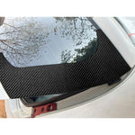 Set di 2 adesivi decorativi in fibra di carbonio per lunotto posteriore dell'auto, compatibili con SEAT Leon 2005-2012, stile foglio di carbonio, lato guidatore sinistro e destro., Rear Windshield