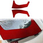 Set di 2 adesivi decorativi in fibra di carbonio per lunotto posteriore dell'auto, compatibili con SEAT Leon 2005-2012, stile foglio di carbonio, lato guidatore sinistro e destro., Rear Windshield