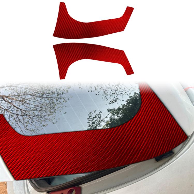 Set di 2 adesivi decorativi in fibra di carbonio per lunotto posteriore dell'auto, compatibili con SEAT Leon 2005-2012, stile foglio di carbonio, lato guidatore sinistro e destro., Rear Windshield