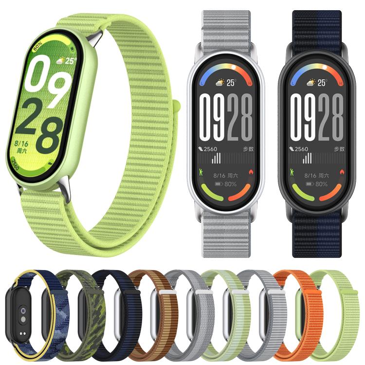 Cinturino per orologio xDfind con connettore in metallo e passante in nylon intrecciato., For Xiaomi Smart Band 10 / 9 / 8 / NFC