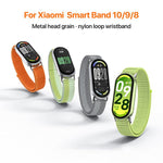 Cinturino per orologio xDfind con connettore in metallo e passante in nylon intrecciato., For Xiaomi Smart Band 10 / 9 / 8 / NFC