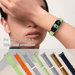 Cinturino per orologio xDfind con connettore in metallo e passante in nylon intrecciato., For Xiaomi Smart Band 10 / 9 / 8 / NFC
