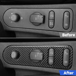 Pannello di regolazione dello specchietto retrovisore auto in fibra di carbonio con adesivo decorativo B per SEAT Leon 2005-2012, lato guidatore sinistro e destro, Rear Mirror Adjustment Panel B
