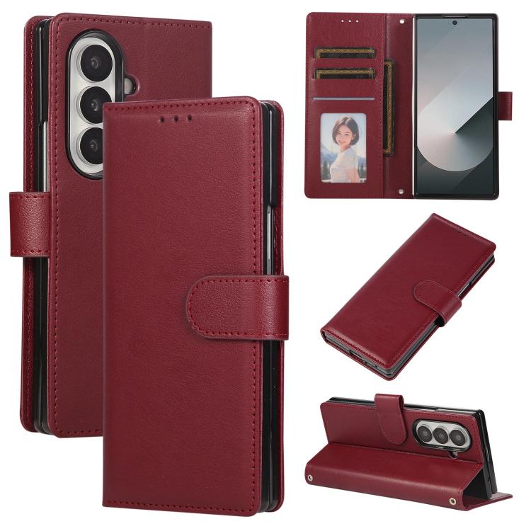 Custodia per telefono in pelle multifunzionale con 3 scomparti per carte., For Galaxy Z Flip8 5G, For Galaxy Z Fold7 5G, For Galaxy Z Flip7 5G
