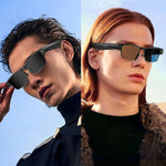 Occhiali intelligenti L802 con fotocamera HD da 8 MP, registrazione video, trasmissione Wi-Fi, intelligenza artificiale, assistente vocale intelligente, cuffie indossabili intelligenti.