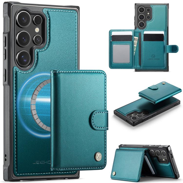 JEEHOOD J09 Portafoglio con fibbia, custodia per telefono in pelle con protezione magnetica MagSafe e RFID., For Galaxy S25 FE 5G, For Samsung Galaxy S25 5G, For Samsung Galaxy S25+ 5G, For Samsung Galaxy S25 Ultra 5G