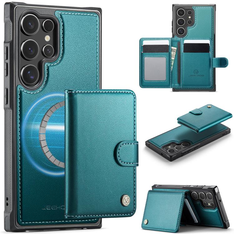 JEEHOOD J09 Portafoglio con fibbia, custodia per telefono in pelle con protezione magnetica MagSafe e RFID., For Samsung Galaxy S23 FE 5G, For Samsung Galaxy S23 Ultra 5G, For Samsung Galaxy S23+ 5G, For Samsung Galaxy S23 5G