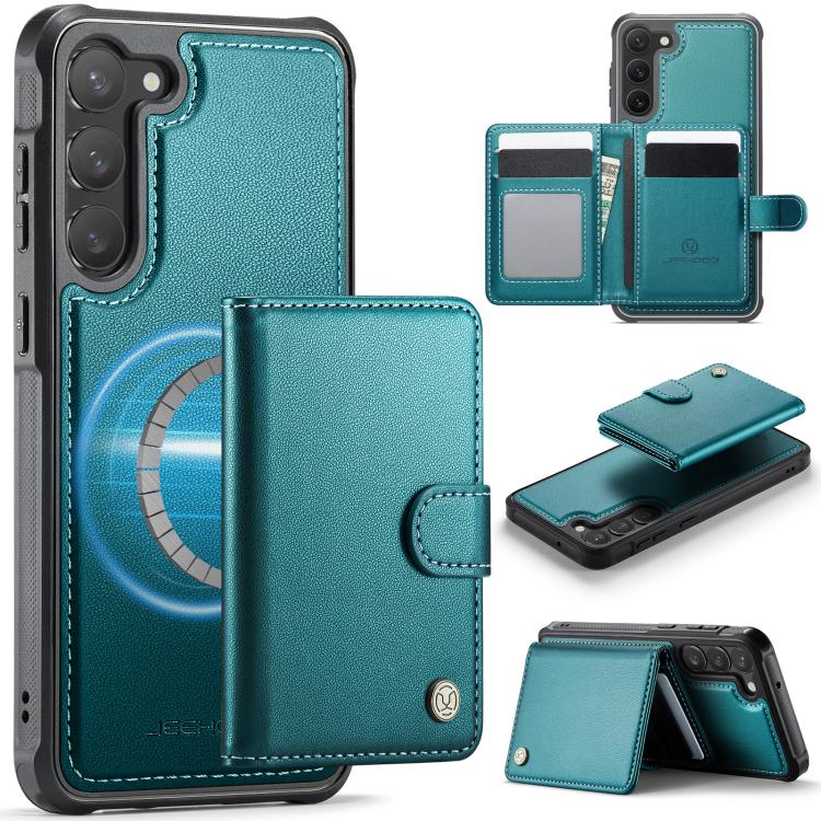 JEEHOOD J09 Portafoglio con fibbia, custodia per telefono in pelle con protezione magnetica MagSafe e RFID., For Samsung Galaxy S23 FE 5G, For Samsung Galaxy S23 Ultra 5G, For Samsung Galaxy S23+ 5G, For Samsung Galaxy S23 5G