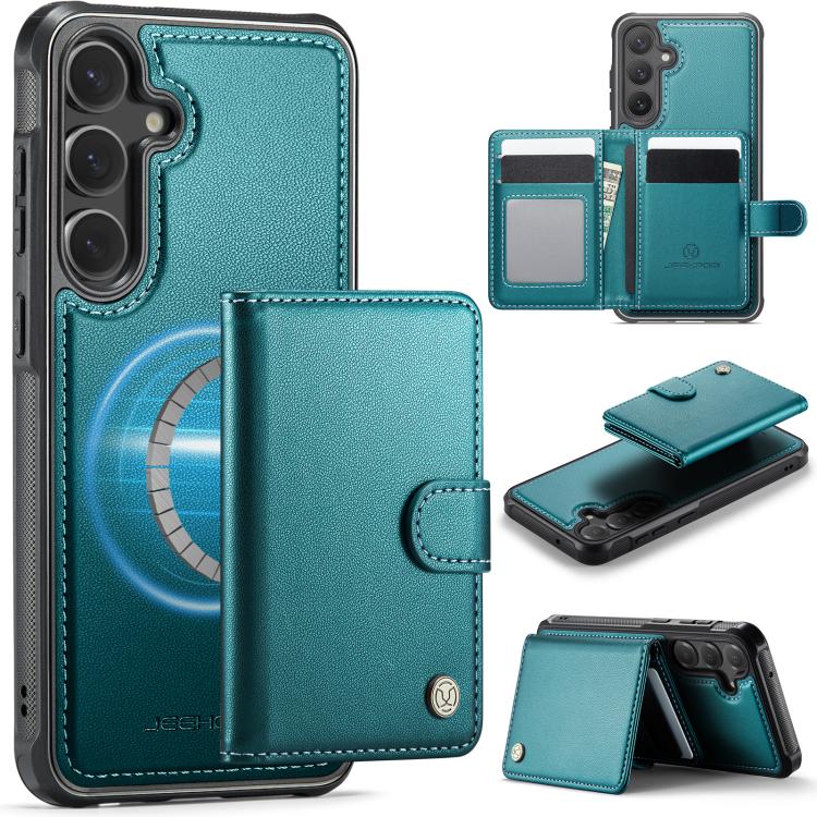 JEEHOOD J09 Portafoglio con fibbia, custodia per telefono in pelle con protezione magnetica MagSafe e RFID., For Samsung Galaxy S23 FE 5G, For Samsung Galaxy S23 Ultra 5G, For Samsung Galaxy S23+ 5G, For Samsung Galaxy S23 5G