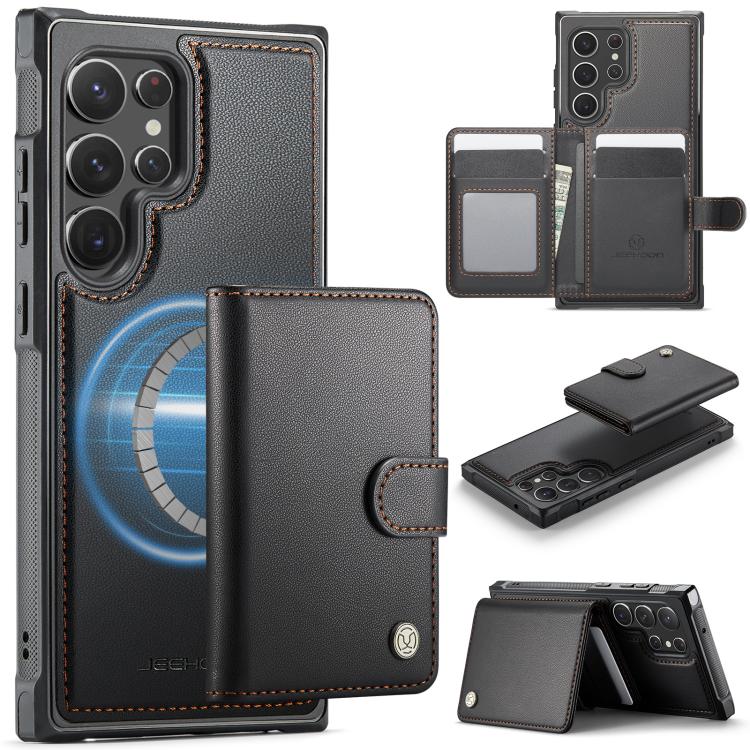 JEEHOOD J09 Portafoglio con fibbia, custodia per telefono in pelle con protezione magnetica MagSafe e RFID., For Samsung Galaxy S22 Ultra 5G, For Samsung Galaxy S22+ 5G, For Samsung Galaxy S22 5G, For Samsung Galaxy S21 FE 5G