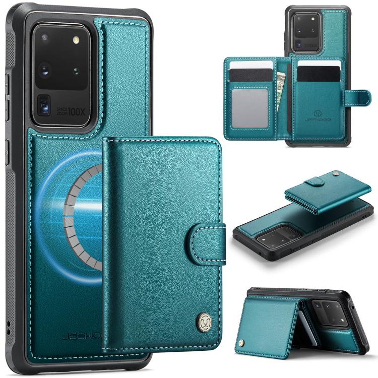 JEEHOOD J09 Portafoglio con fibbia, custodia per telefono in pelle con protezione magnetica MagSafe e RFID., For Samsung Galaxy S20 Ultra 5G, For Samsung Galaxy S20, For Samsung Galaxy S20+