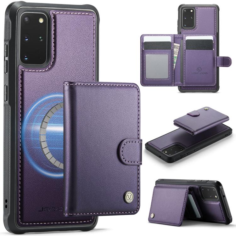 JEEHOOD J09 Portafoglio con fibbia, custodia per telefono in pelle con protezione magnetica MagSafe e RFID., For Samsung Galaxy S20 Ultra 5G, For Samsung Galaxy S20, For Samsung Galaxy S20+