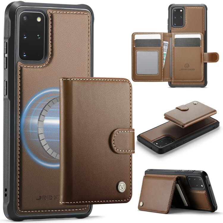 JEEHOOD J09 Portafoglio con fibbia, custodia per telefono in pelle con protezione magnetica MagSafe e RFID., For Samsung Galaxy S20 Ultra 5G, For Samsung Galaxy S20, For Samsung Galaxy S20+