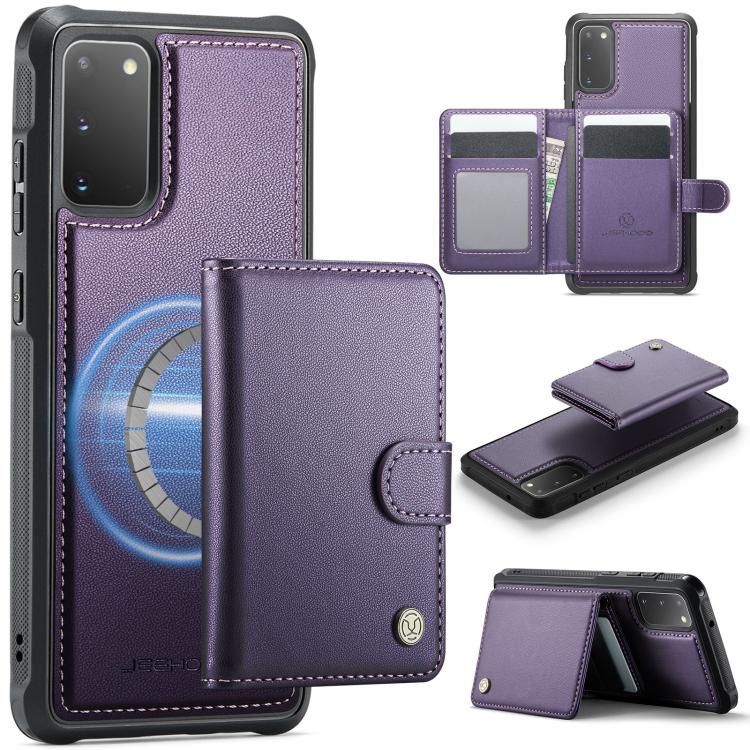 JEEHOOD J09 Portafoglio con fibbia, custodia per telefono in pelle con protezione magnetica MagSafe e RFID., For Samsung Galaxy S20 Ultra 5G, For Samsung Galaxy S20, For Samsung Galaxy S20+