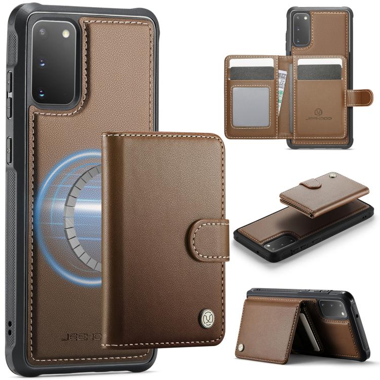 JEEHOOD J09 Portafoglio con fibbia, custodia per telefono in pelle con protezione magnetica MagSafe e RFID., For Samsung Galaxy S20 Ultra 5G, For Samsung Galaxy S20, For Samsung Galaxy S20+