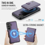 JEEHOOD J09 Portafoglio con fibbia, custodia per telefono in pelle con protezione magnetica MagSafe e RFID., For Galaxy S25 FE 5G, For Samsung Galaxy S25 5G, For Samsung Galaxy S25+ 5G, For Samsung Galaxy S25 Ultra 5G