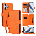 Portafoglio multi-carta con cerniera e motivo farfalla, amore e fiore, custodia per telefono in pelle, For iPhone 17, For iPhone Air, For iPhone 16 Pro Max