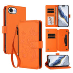 Portafoglio multi-carta con cerniera e motivo farfalla, amore e fiore, custodia per telefono in pelle, For iPhone 17e / 16e, For iPhone 17 Pro Max, For iPhone 17 Pro