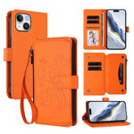 Portafoglio multi-carta con cerniera e motivo farfalla, amore e fiore, custodia per telefono in pelle, For iPhone 15, For iPhone 14 Plus, For iPhone 14 / 13