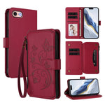 Portafoglio multi-carta con cerniera e motivo farfalla, amore e fiore, custodia per telefono in pelle, For iPhone 14 Pro, For iPhone 14 Pro Max, For iPhone 7 / 8 / SE 2022