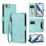 Portafoglio multi-carta con cerniera e motivo farfalla, amore e fiore, custodia per telefono in pelle, For iPhone 14 Pro, For iPhone 14 Pro Max, For iPhone 7 / 8 / SE 2022