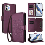 Portafoglio multi-carta con cerniera e motivo farfalla, amore e fiore, custodia per telefono in pelle, For iPhone 11 Pro Max, For iPhone 11, For iPhone 11 Pro
