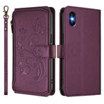 Portafoglio multi-carta con cerniera e motivo farfalla, amore e fiore, custodia per telefono in pelle, For iPhone X / XS, For iPhone XR, For iPhone XS Max